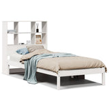 Bookcase Bed without Mattress White 90x200 cm Solid Wood Pine 3321582
