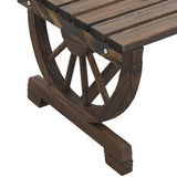 Garden Bench Burnt wood look Solid fir wood 2-seater Durable 365104