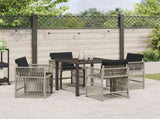 Garden Dining Set 5 pcs Light Grey Poly Rattan 3380789