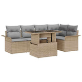 Garden Sofa Set with Cushion 6 pcs Beige Poly rattan 3357023