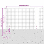 Fence with Posts Green 1.5 x 10 m Steel 3336002
