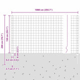 Fence with Posts Green 1.5 x 10 m Steel 3336002