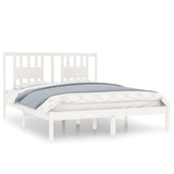 3104064 Bed Frame without Mattress White Solid Wood 140x200 cm