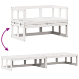Garden Sofa Bench Extendable White Solid Wood Pine 832611