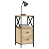 Bedside Cabinets 2 pcs Sonoma Oak 34x35,5x70 cm Engineered Wood 825946
