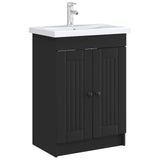 Bathroom under Sink Cabinet Black 78.5 x 37.5 x 81 cm 890045