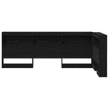 Storage Headboard with Shelf Black Oak 100 cm Engineered Wood 3335462