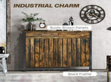 93 x 119cm Rustic-Look Radiator Cover - Brown/Black T3398P552648