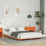 Bed Frame Wax Brown 120 x 200 cm Solid Pine Wood 873075