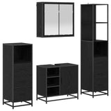 Bathroom Furniture Set 4 pcs Black Oak Engineered Wood 3402413