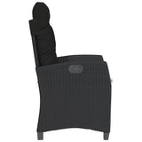 3 Piece Bistro Set with Cushions Black Poly Rattan 365225