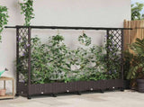 Raised Bed with Trellis and Roof Brown 203 x 40 x 127 cm PP 3423156