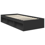 Bed Frame with Headboard Black 90 x 190 cm Solid Pine Wood 3409400