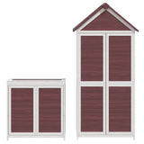 2 Piece Garden Tool Shed Set Mocha Solid Wood Pine 172251