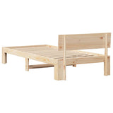 Bed Frame with Headboard Natural 100 x 200 cm Solid Pine Wood 872665