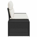 Garden Sofa with Cushion Black 123 x 62 x 69cm Poly Rattan 42006792