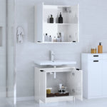 ZNTS 2 Piece Bathroom Cabinet Set High Gloss White Engineered Wood 3115864