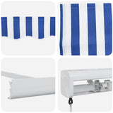 Retractable Awning Blue and White 300 x 250 cm Fabric and Metal 3329907