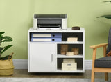 Multi-Storage Printer Stand Unit Office Desk Side Mobile Storage w/ Wheels Modern Style 60L x 50W x T3398P344425