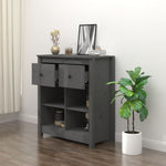 Sideboard Grey 70x35x80 cm Solid Wood Pine 813766