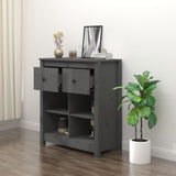 Sideboard Grey 70x35x80 cm Solid Wood Pine 813766