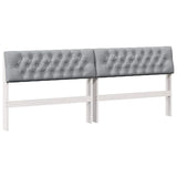 Upholstered Headboard Light Grey 200 cm Solid Pine Wood 879158