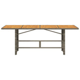 Garden Table with Acacia Wood Top Grey 190x80x74 cm Poly Rattan 365310