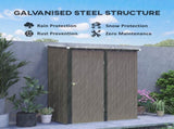 5.3 x 3.1ft Corrugated Steel Garden Shed - Light Grey T3398P315872
