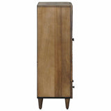 High Board with Shelf Brown 60 x 33.5 x 100 cm Solid Mango Wood 4018362