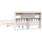 ZNTS Bookcase Bed without Mattress White 180x200 cm Super King Solid Wood Pine 3322179