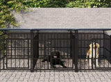 Outdoor Dog Kennel with Roof Steel 15.02 m 3124595
