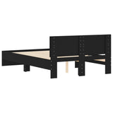 Bed Frame Black Engineered wood, Plywood Small Double Durable 3207512