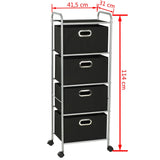 Shelving Unit with 4 Storage Boxes Steel and Non-woven Fabric 245750