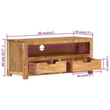 TV Cabinet 88x35x40 cm Solid Wood Acacia 338433