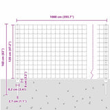 Fence with Posts Green 1.2 x 10 m Steel 3336000