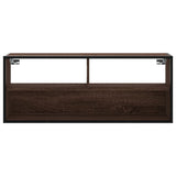 TV Cabinet Brown Oak 100x31x39.5 cm Engineered Wood and Metal 848938