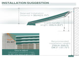 Manual Retractable Awning, 3.5x2.5 m-Green T3398P310343
