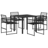 Garden Dining Set 5 pcs Black Poly Rattan 3448897