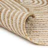 133717 Handmade Rug Jute with Spiral Design White 120 cm