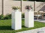 Plant Stand 2 pcs White 30 x 30 x 100 cm Steel 8012505
