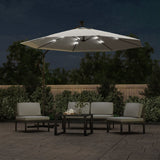 Hanging Garden Parasol with LED Lighting 300 cm Sand Metal Pole 42970