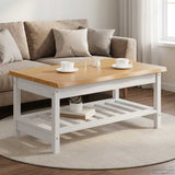 Coffee Table EKAI White 100 x 60 x 45.5 cm Solid Pine Wood 42037020