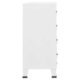 Industrial Drawer Cabinet White 78x40x93 cm Metal 339616