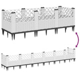 Garden Planter with Pegs White 123.5x43.5x43.5 cm PP 368020
