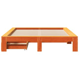 Bed Frame without Mattress Wax Brown 160x200 cm Solid Wood Pine 3308995