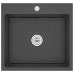 ZNTS Handmade Kitchen Sink Black Stainless Steel 51509