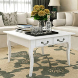 Coffee Table with 4 Drawers White 242436