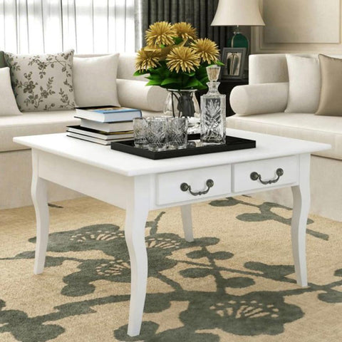 Coffee Table with 4 Drawers White 242436