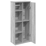 Bathroom Cabinet with Roll Holder Grey Sonoma 39x22x90 cm 858529