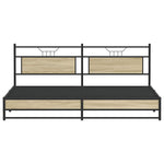 Metal Bed Frame without Mattress Sonoma Oak 200x200 cm 3325123